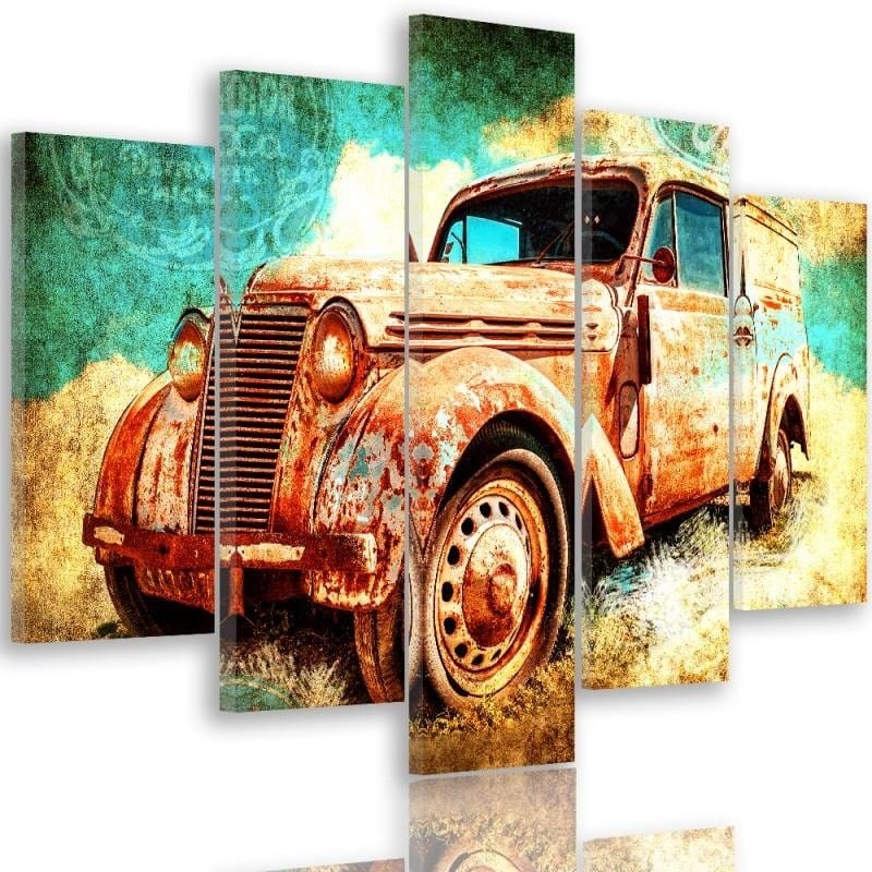 Kanva no 5 daļām - Type A, Rusty Car  Home Trends DECO