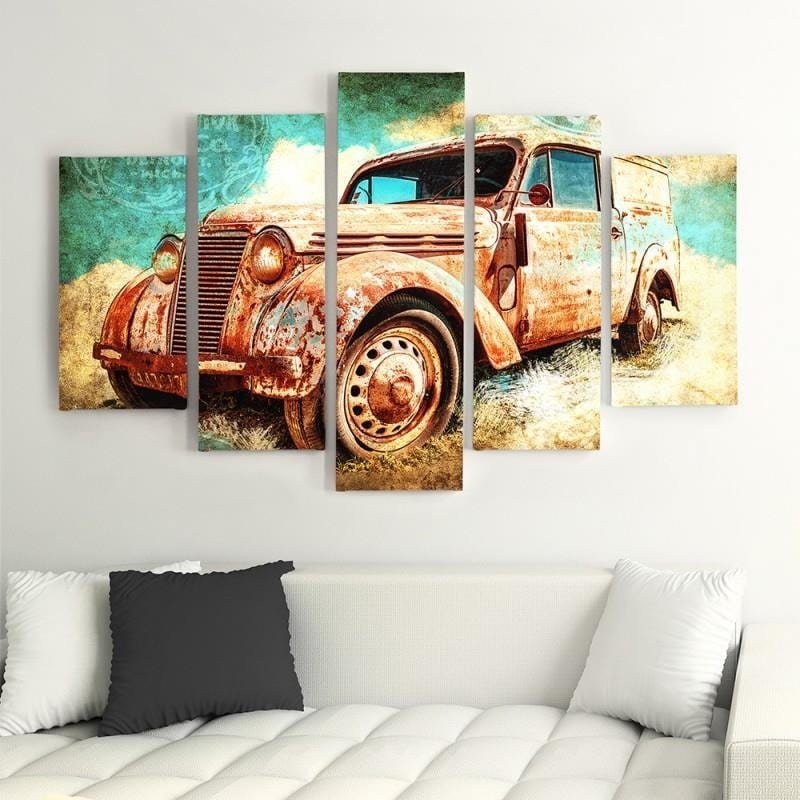Kanva no 5 daļām - Type A, Rusty Car  Home Trends DECO