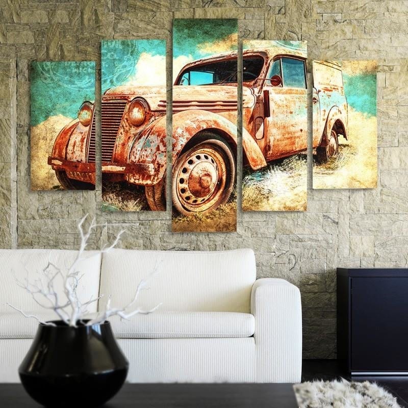 Kanva no 5 daļām - Type A, Rusty Car  Home Trends DECO