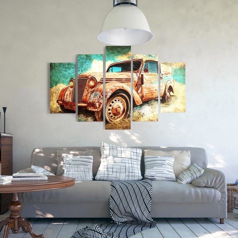 Kanva no 5 daļām - Type A, Rusty Car  Home Trends DECO