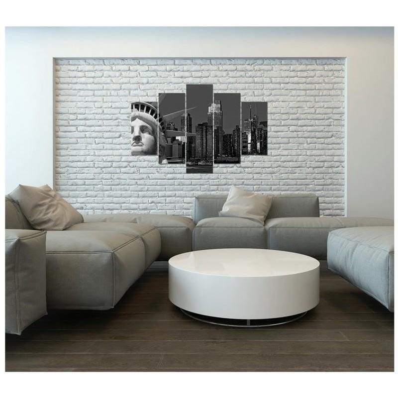 Kanva no 5 daļām - Type A, Statue Of Liberty Overlooking The City  Home Trends DECO