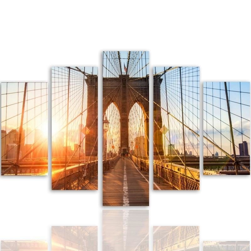 Kanva no 5 daļām - Type A, Sunrise On The Bridge  Home Trends DECO