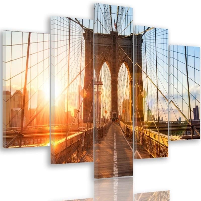 Kanva no 5 daļām - Type A, Sunrise On The Bridge  Home Trends DECO