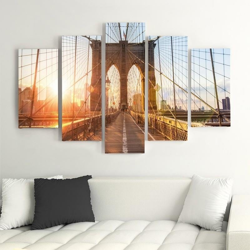 Kanva no 5 daļām - Type A, Sunrise On The Bridge  Home Trends DECO