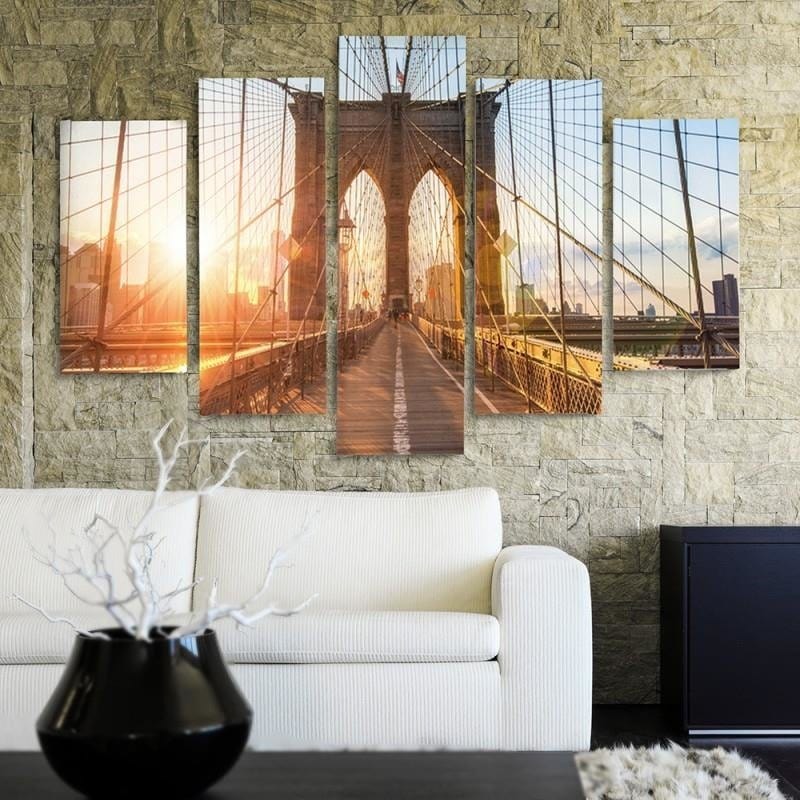 Kanva no 5 daļām - Type A, Sunrise On The Bridge  Home Trends DECO