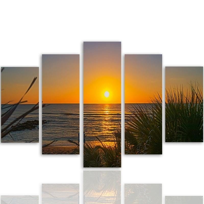 Kanva no 5 daļām - Type A, Sunset On The Beach 2  Home Trends DECO