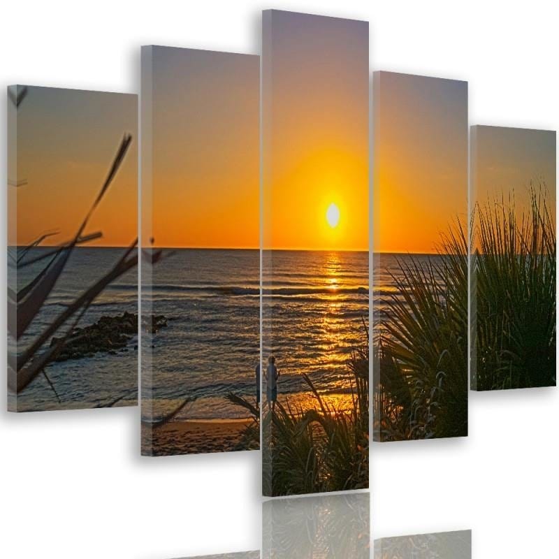 Kanva no 5 daļām - Type A, Sunset On The Beach 2  Home Trends DECO