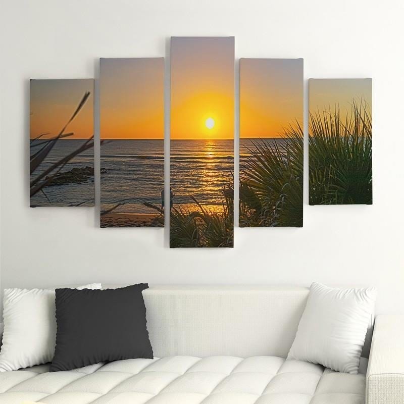 Kanva no 5 daļām - Type A, Sunset On The Beach 2  Home Trends DECO
