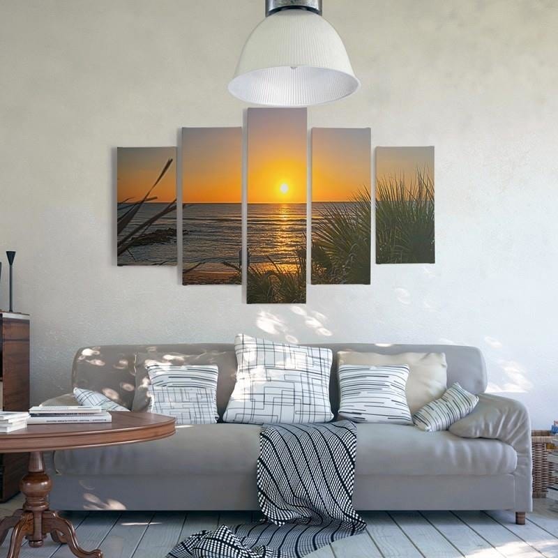 Kanva no 5 daļām - Type A, Sunset On The Beach 2  Home Trends DECO