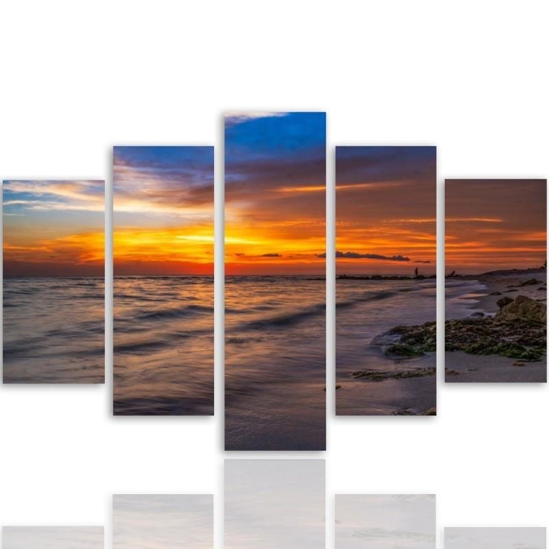 Kanva no 5 daļām - Type A, Sunset On The Beach 3  Home Trends DECO
