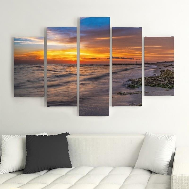 Kanva no 5 daļām - Type A, Sunset On The Beach 3  Home Trends DECO