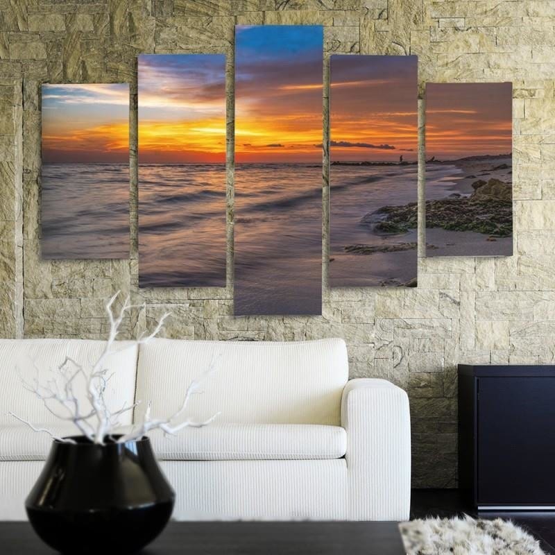 Kanva no 5 daļām - Type A, Sunset On The Beach 3  Home Trends DECO