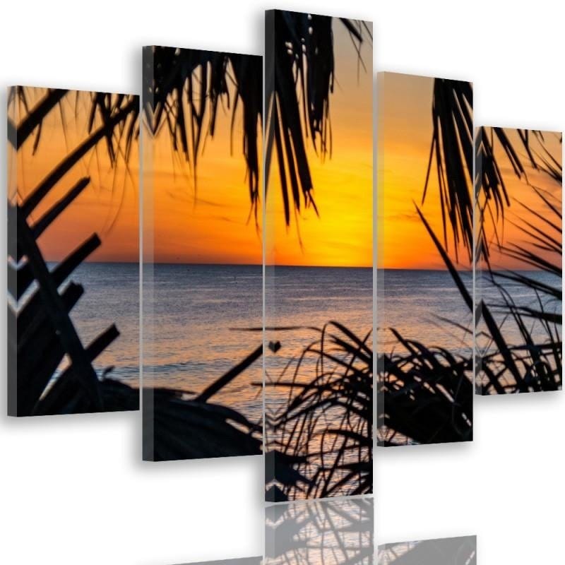Kanva no 5 daļām - Type A, Sunset Over The Sea  Home Trends DECO