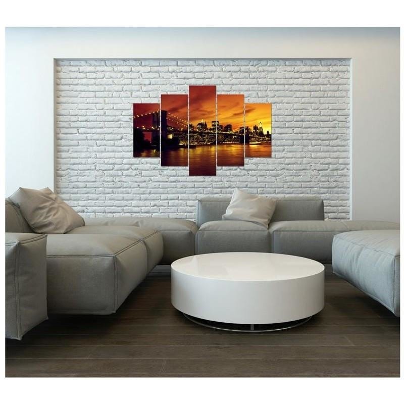 Kanva no 5 daļām - Type A, The Brooklyn Bridge And Manhattan At Sunset  Home Trends DECO