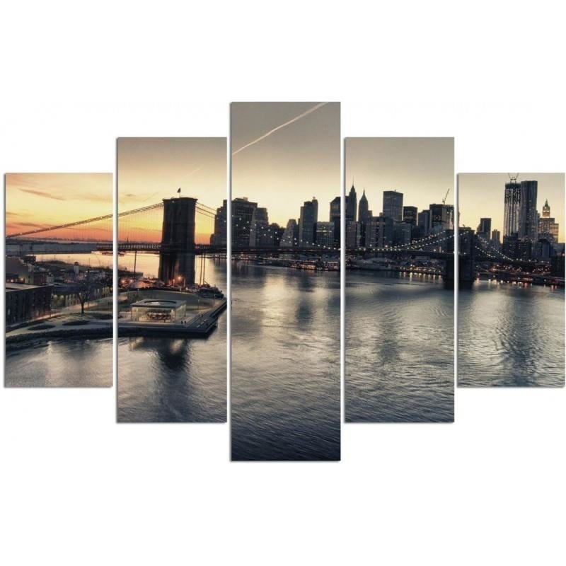 Kanva no 5 daļām - Type A, The Brooklyn Bridge In New York City  Home Trends DECO