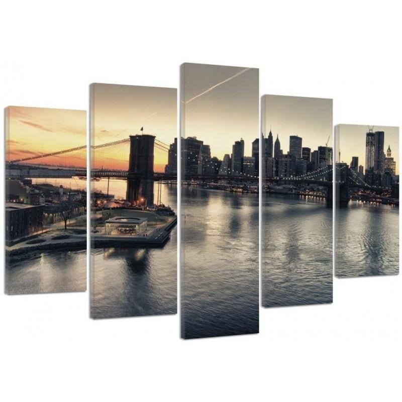 Kanva no 5 daļām - Type A, The Brooklyn Bridge In New York City  Home Trends DECO