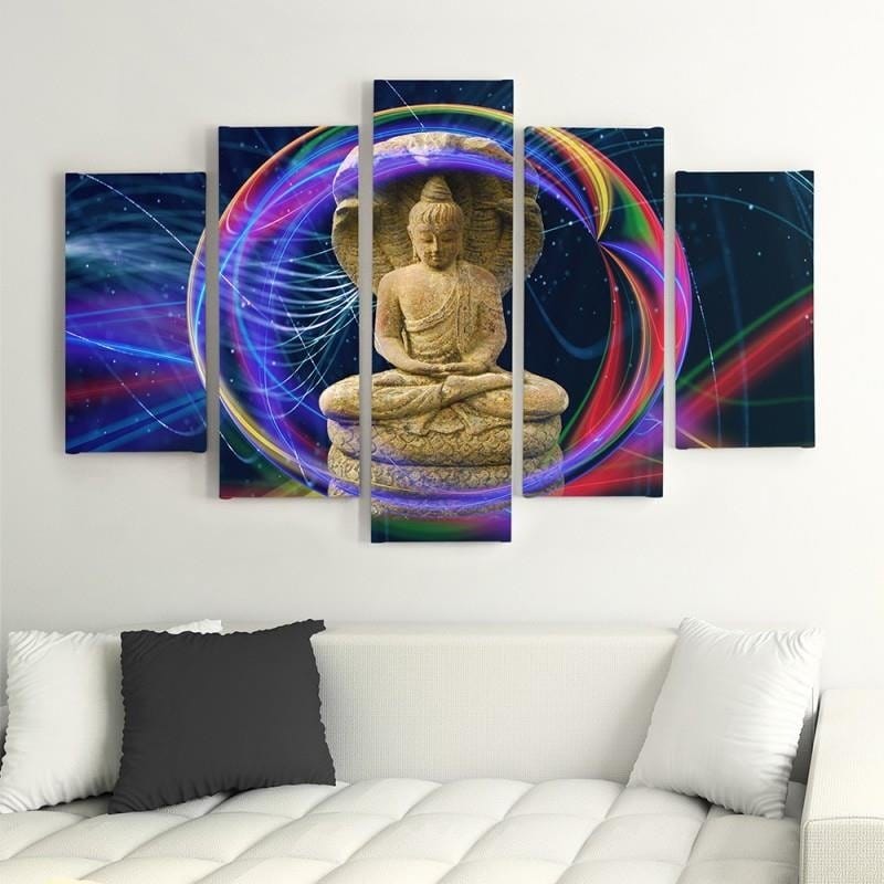 Kanva no 5 daļām - Type A, The Buddha On An Abstract Background  Home Trends DECO
