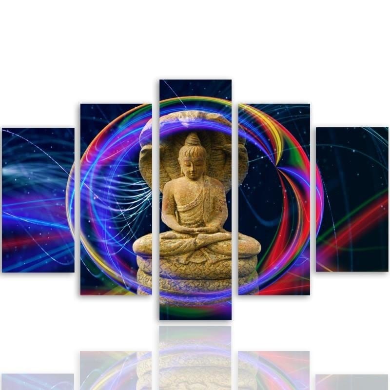 Kanva no 5 daļām - Type A, The Buddha On An Abstract Background  Home Trends DECO