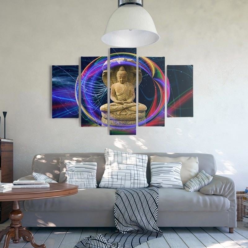 Kanva no 5 daļām - Type A, The Buddha On An Abstract Background  Home Trends DECO