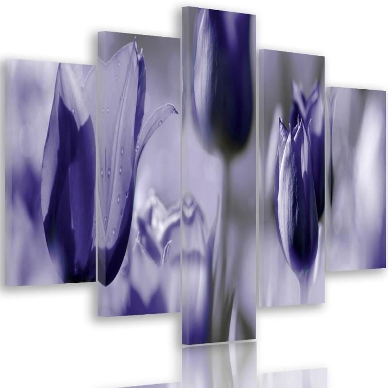 Kanva no 5 daļām - Type A, Ultramarine Tulips  Home Trends DECO