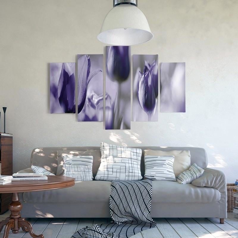 Kanva no 5 daļām - Type A, Ultramarine Tulips  Home Trends DECO