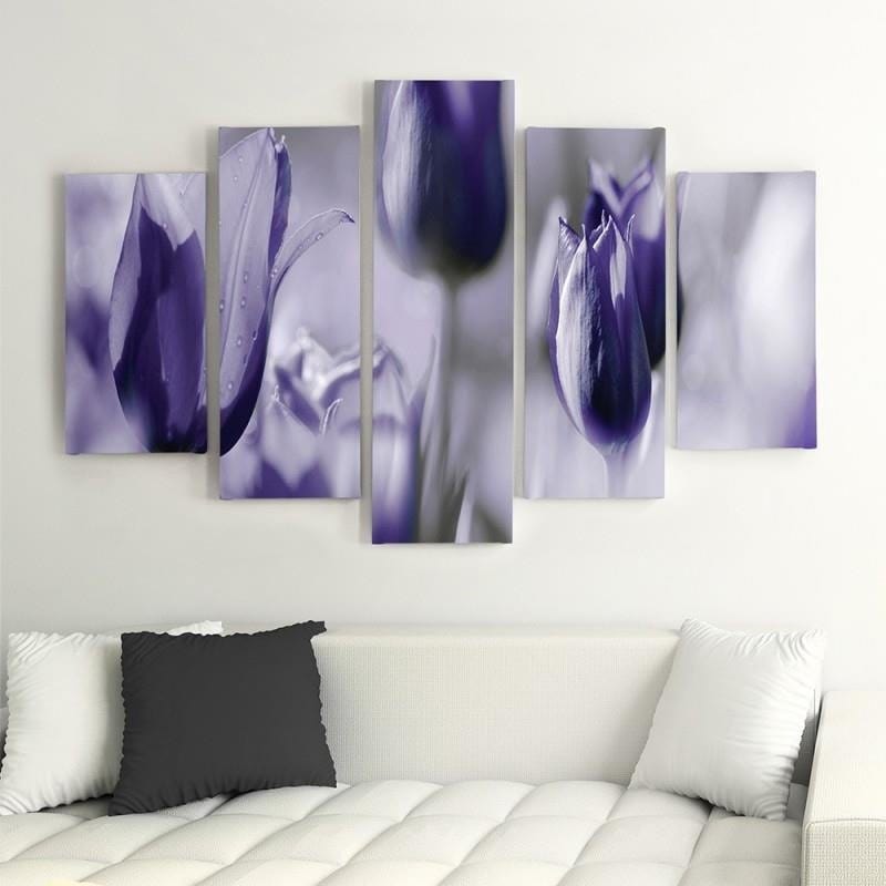Kanva no 5 daļām - Type A, Ultramarine Tulips  Home Trends DECO