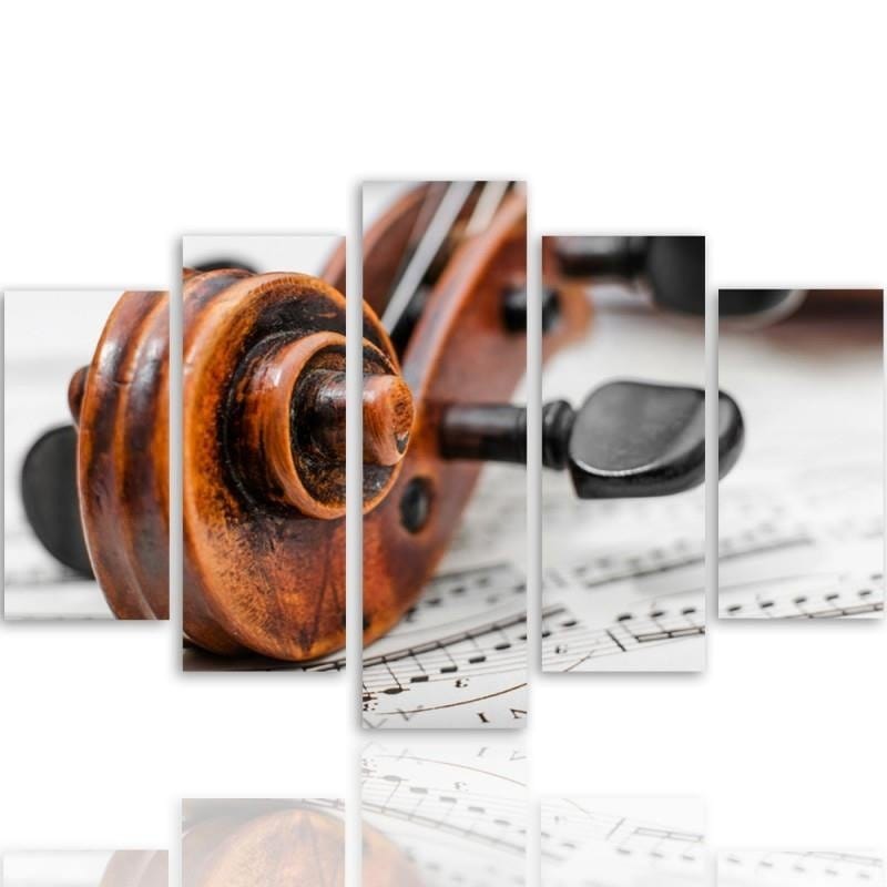 Kanva no 5 daļām - Type A, Violin On Music Sheet  Home Trends DECO