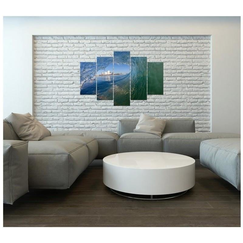Kanva no 5 daļām - Type A, Wave Overlooking The City  Home Trends DECO