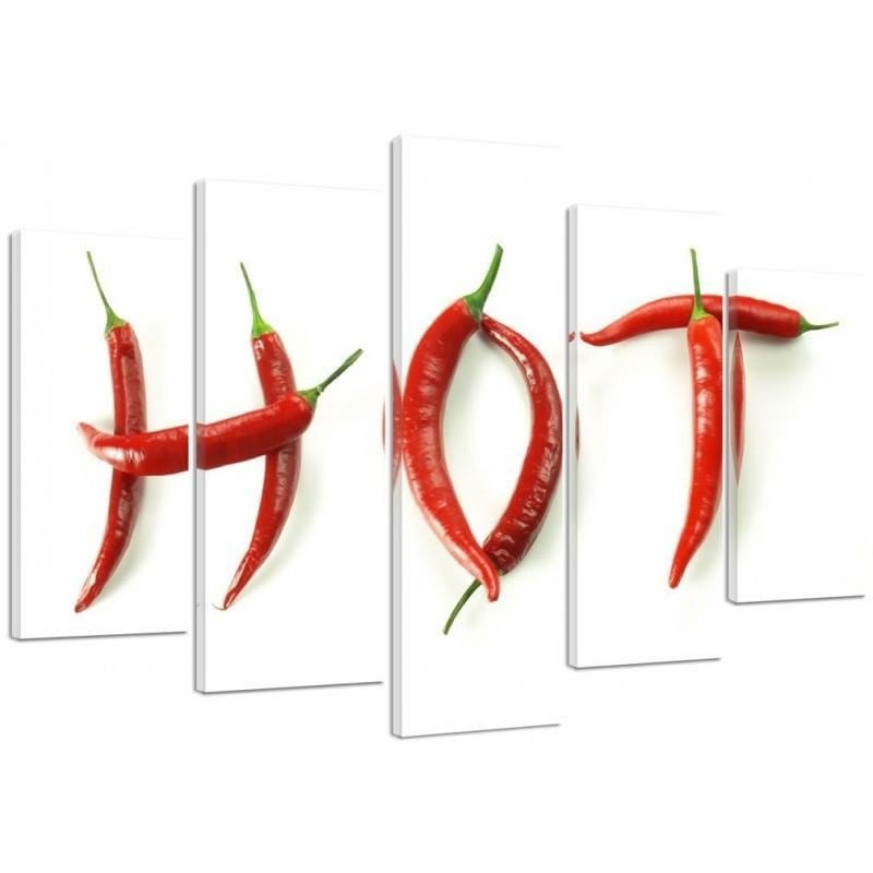 Kanva no 5 daļām - Type A, With The Inscription Hot Chili Peppers  Home Trends DECO
