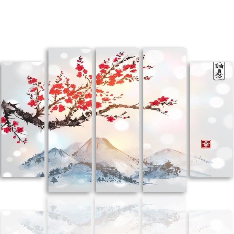 Kanva no 5 daļām - Type B, 4 Landscape Japan  Home Trends DECO
