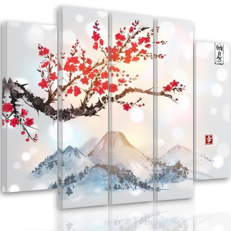 Kanva no 5 daļām - Type B, 4 Landscape Japan  Home Trends DECO