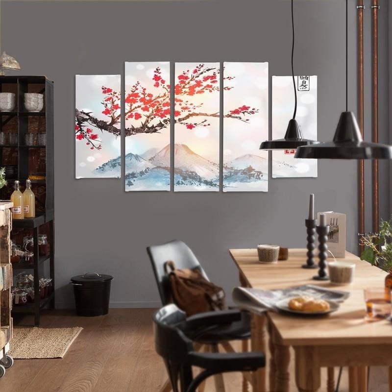 Kanva no 5 daļām - Type B, 4 Landscape Japan  Home Trends DECO
