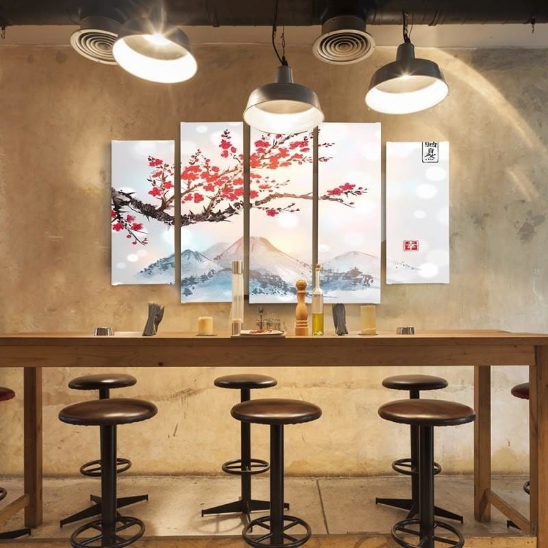 Kanva no 5 daļām - Type B, 4 Landscape Japan  Home Trends DECO