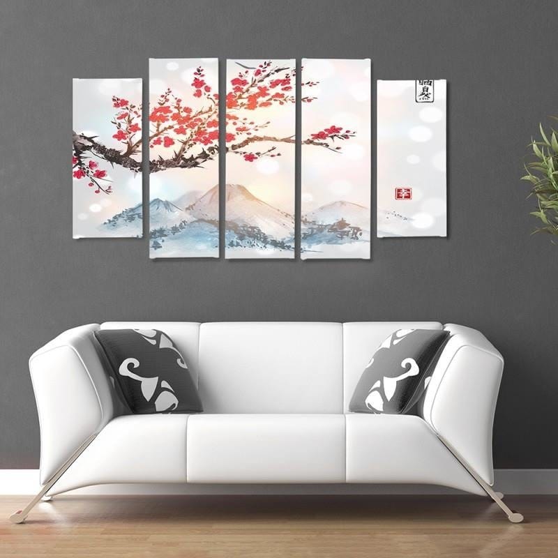Kanva no 5 daļām - Type B, 4 Landscape Japan  Home Trends DECO