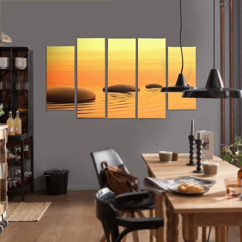 Kanva no 5 daļām - Type B, 4 Zen Stones  Home Trends DECO