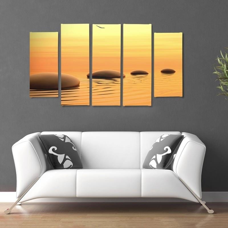Kanva no 5 daļām - Type B, 4 Zen Stones  Home Trends DECO