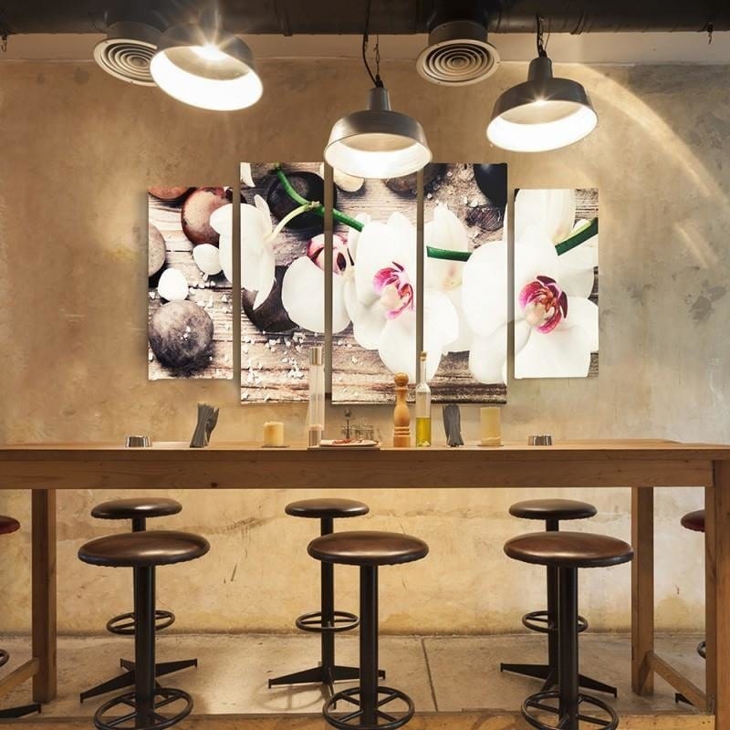 Kanva no 5 daļām - Type B, A White Orchid And Stones  Home Trends DECO