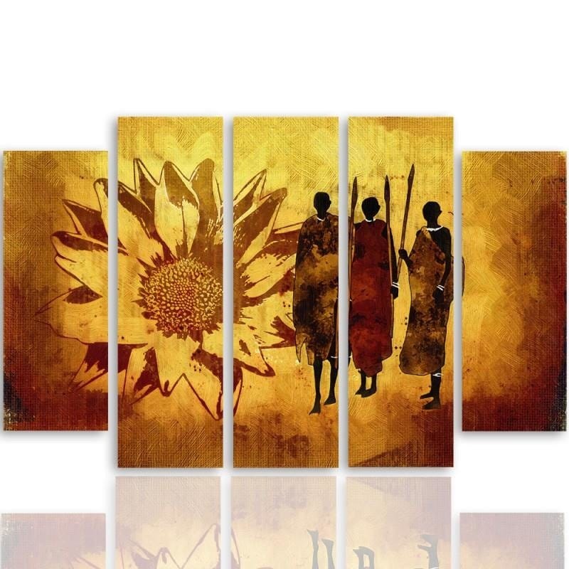 Kanva no 5 daļām - Type B, African Warriors  Home Trends DECO