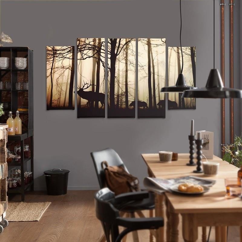 Kanva no 5 daļām - Type B, Animals In The Forest  Home Trends DECO