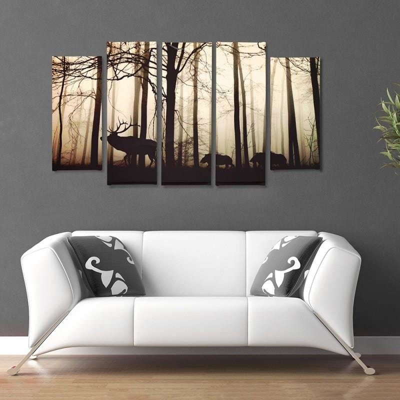 Kanva no 5 daļām - Type B, Animals In The Forest  Home Trends DECO