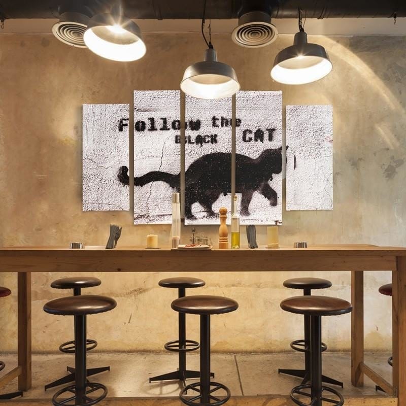 Kanva no 5 daļām - Type B, Black Cat  Home Trends DECO