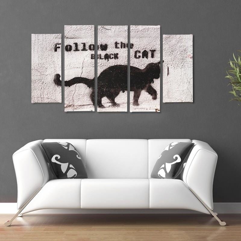 Kanva no 5 daļām - Type B, Black Cat  Home Trends DECO