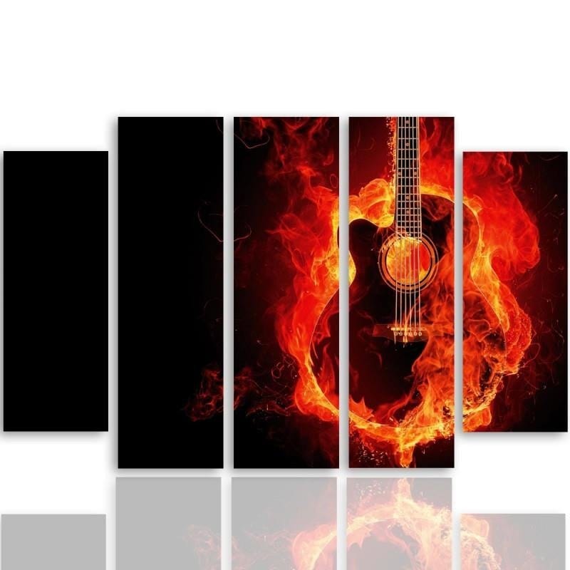 Kanva no 5 daļām - Type B, Burning Guitar  Home Trends DECO
