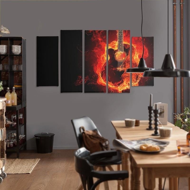 Kanva no 5 daļām - Type B, Burning Guitar  Home Trends DECO