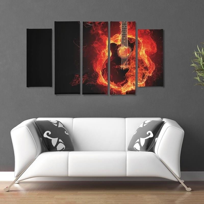 Kanva no 5 daļām - Type B, Burning Guitar  Home Trends DECO