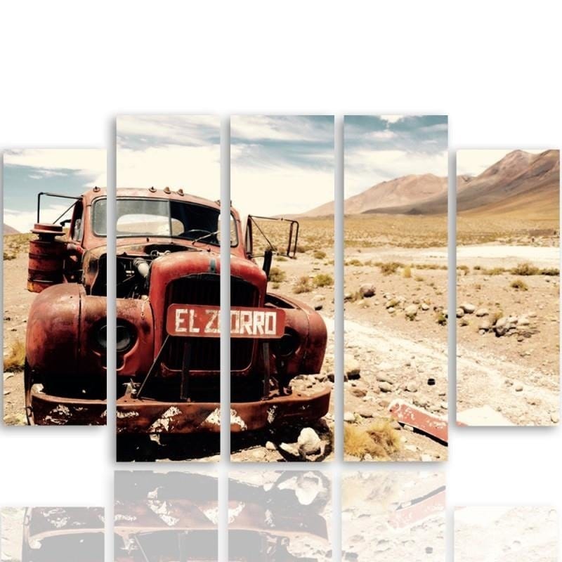 Kanva no 5 daļām - Type B, Car In The Desert  Home Trends DECO