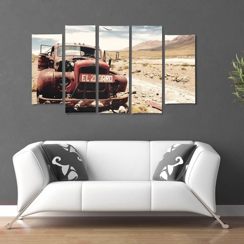 Kanva no 5 daļām - Type B, Car In The Desert  Home Trends DECO