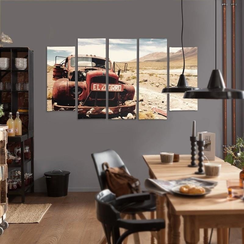 Kanva no 5 daļām - Type B, Car In The Desert  Home Trends DECO