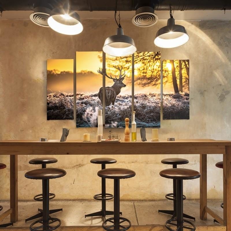 Kanva no 5 daļām - Type B, Deer Sunset  Home Trends DECO