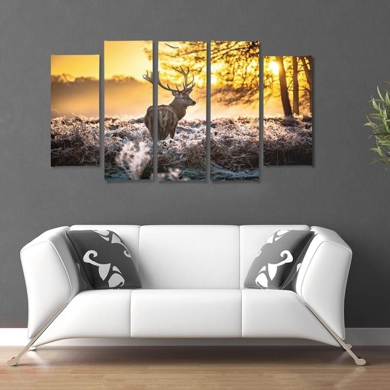 Kanva no 5 daļām - Type B, Deer Sunset  Home Trends DECO